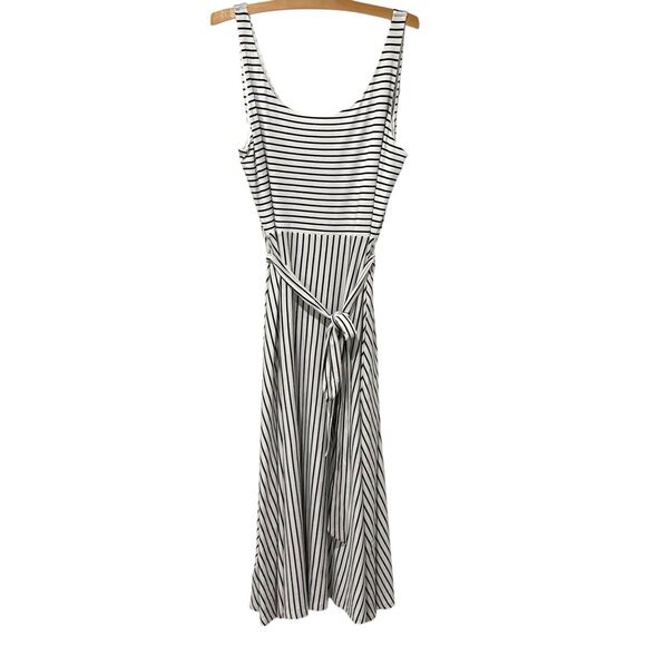 Ann Taylor LOFT | Dress Maxi Black White Striped Sleeveless Stretch NWT Size XXL - Picture 1 of 10